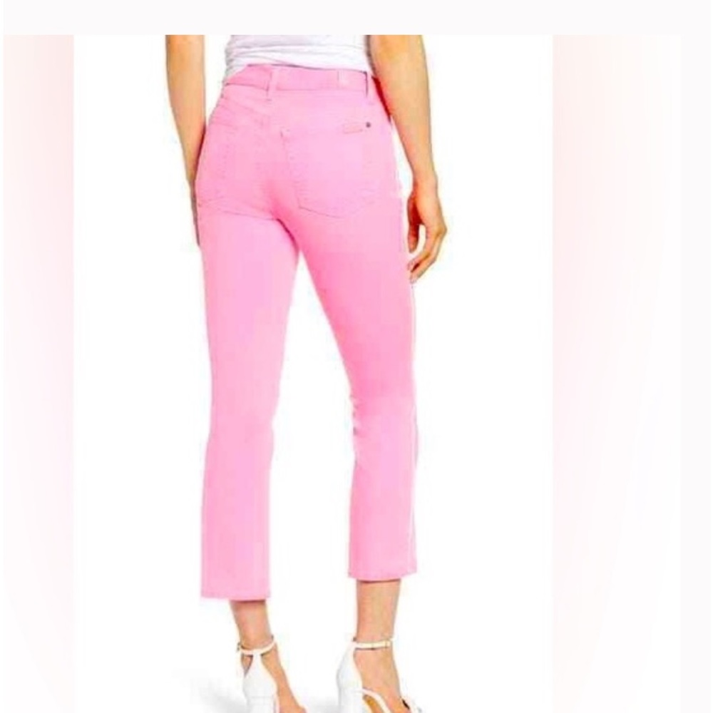 7 FOR ALL MANKIND size 27 pink jeans.  high waist slim kick , stretch NWT